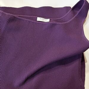 Aritzia Babaton Deep Purple Ribbed sculpt knit one shoulder dress